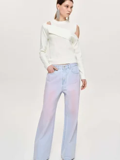 Women Source Unknown Clothing-Draped Cut-Out Knit, White