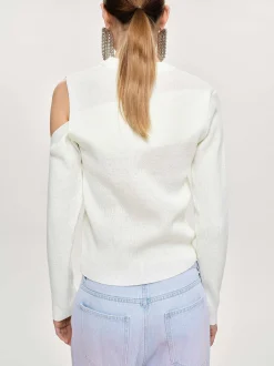 Women Source Unknown Clothing-Draped Cut-Out Knit, White