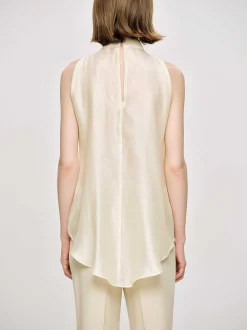 Women Source Unknown Accessories-Draped Ruffle Top, Champaign