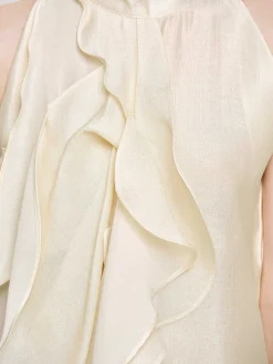 Women Source Unknown Accessories-Draped Ruffle Top, Champaign