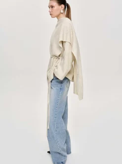 Women Source Unknown Accessories-Edmea Scarf-Detailed Jacket, Egret