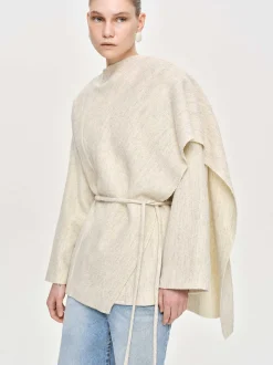 Women Source Unknown Accessories-Edmea Scarf-Detailed Jacket, Egret