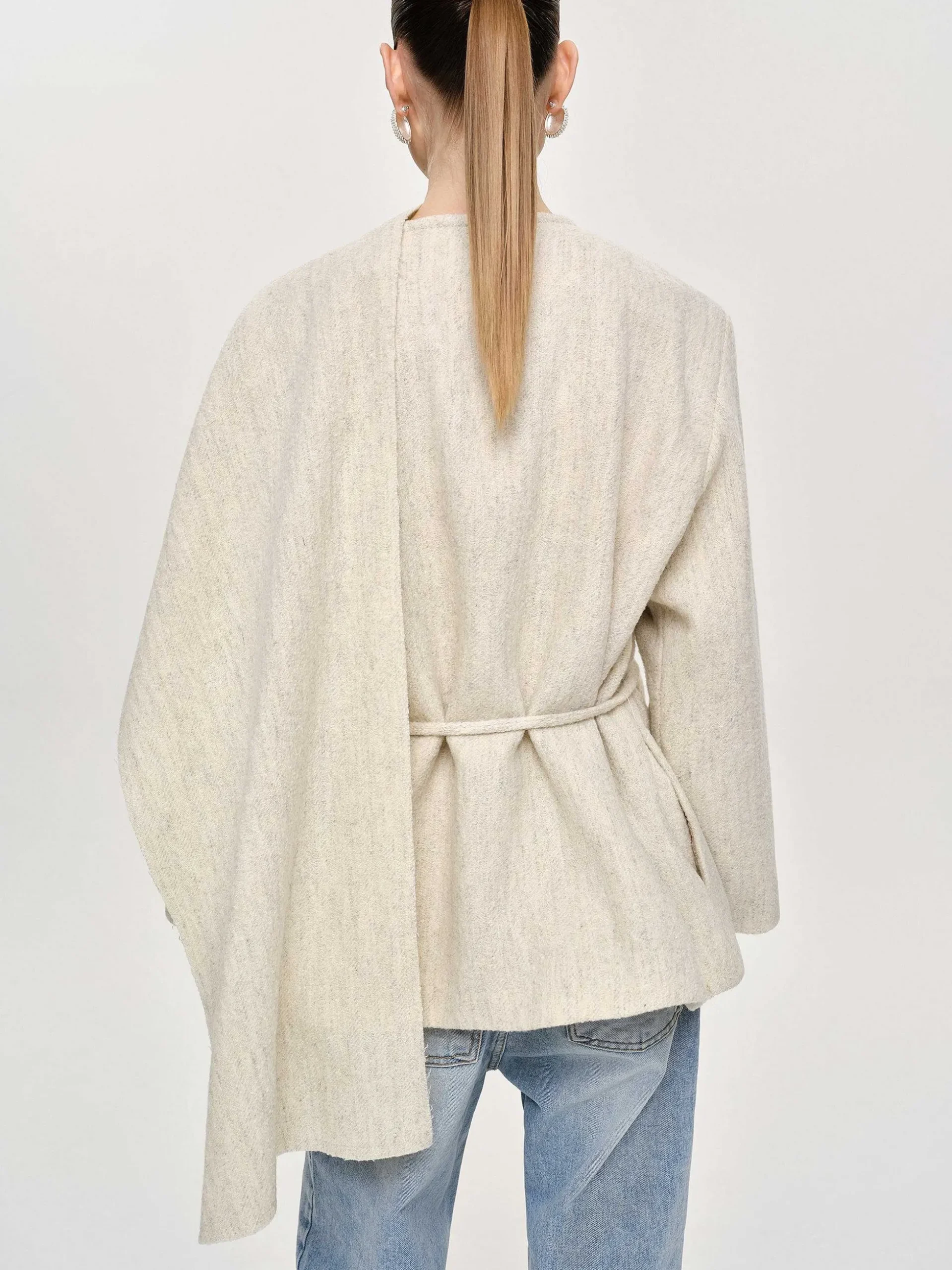 Women Source Unknown Accessories-Edmea Scarf-Detailed Jacket, Egret