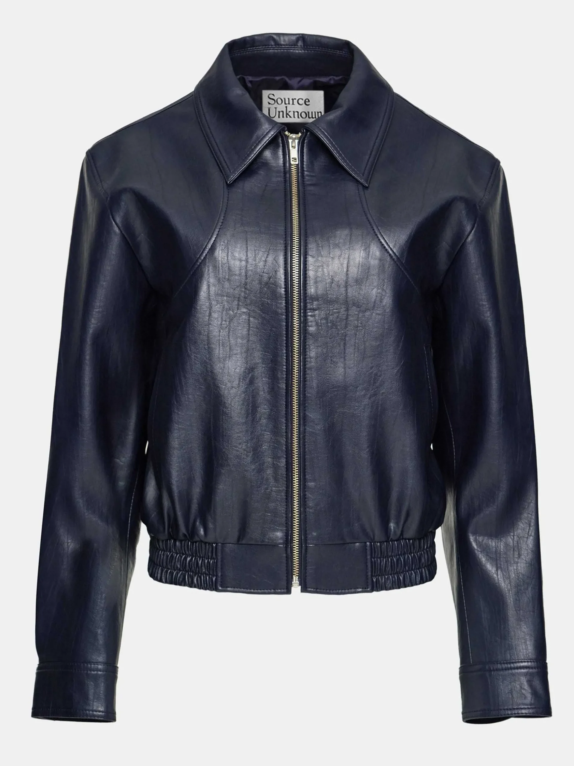 Women Source Unknown Accessories-Ennio Faux-Leather Bomber Jacket, Navy