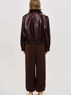 Women Source Unknown Accessories-Ennio Faux-Leather Bomber Jacket,