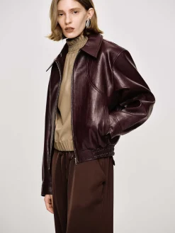 Women Source Unknown Accessories-Ennio Faux-Leather Bomber Jacket,