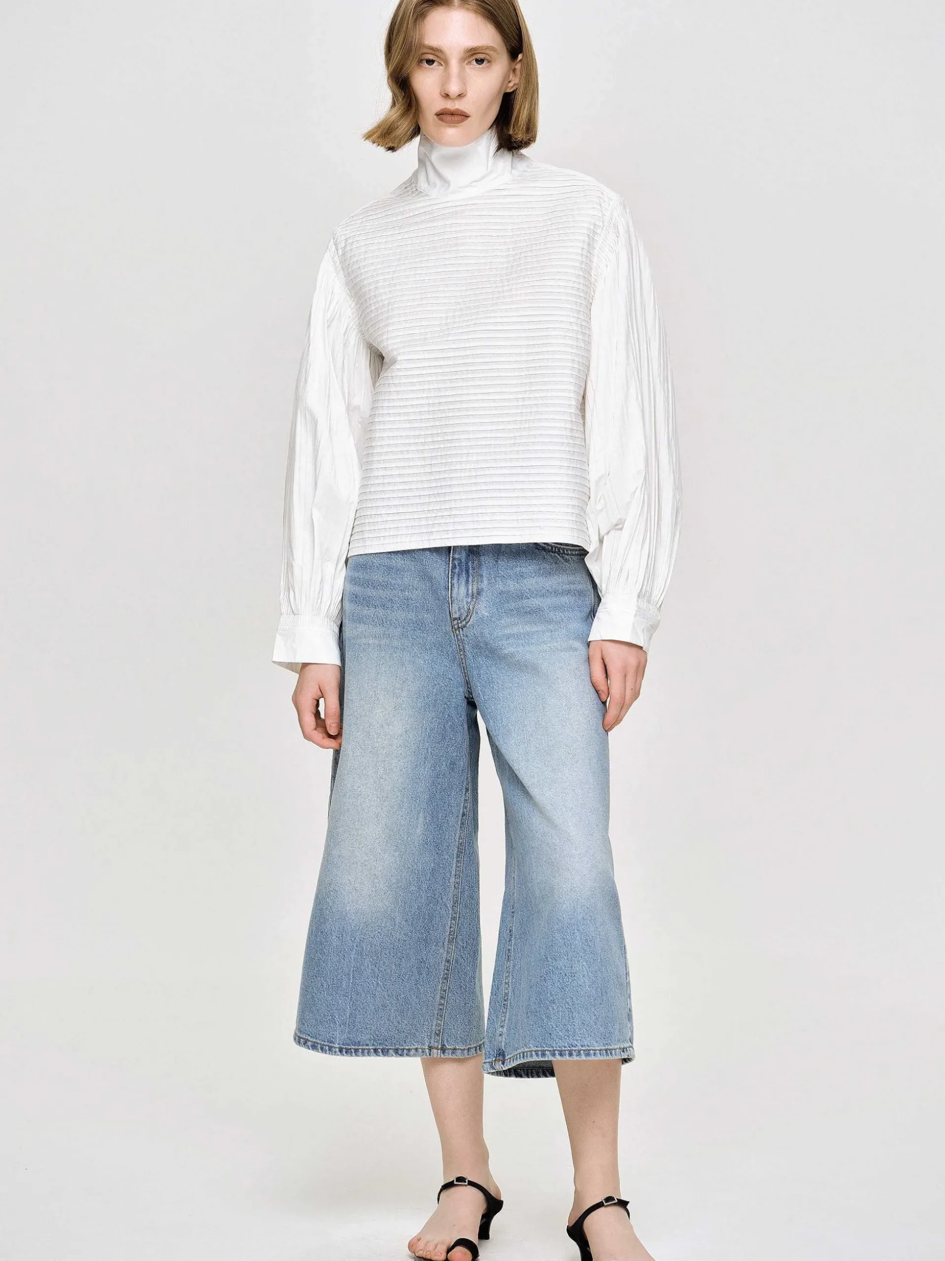Women Source Unknown Tops-Erza Volume Blouse, White