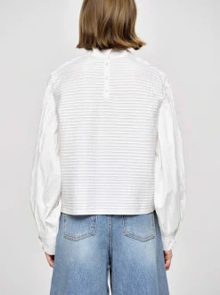 Women Source Unknown Tops-Erza Volume Blouse, White