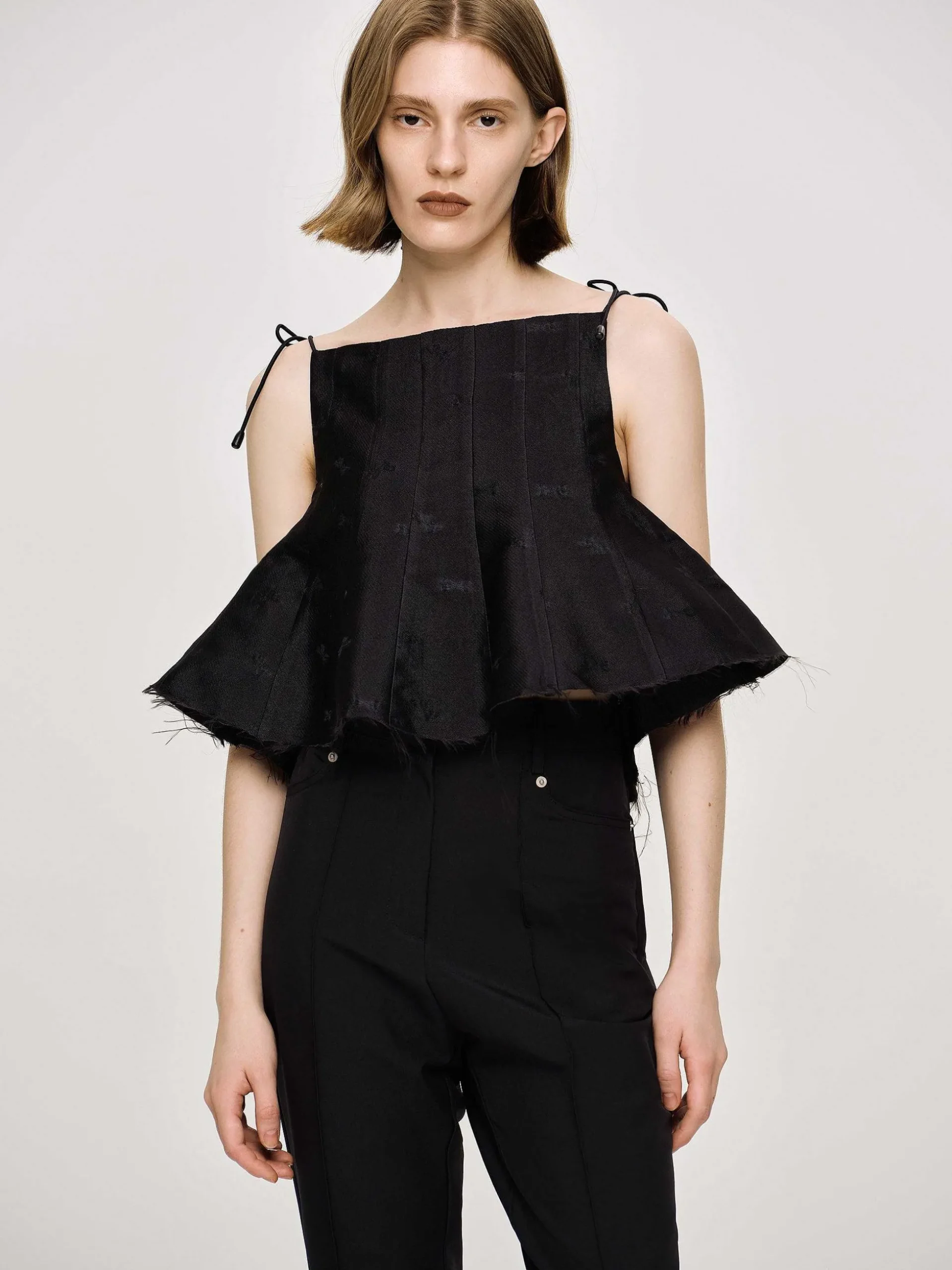Women Source Unknown Tops-Extra Cropped Camisole, Black