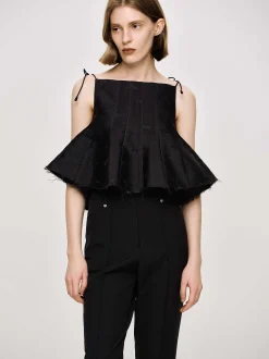 Women Source Unknown Tops-Extra Cropped Camisole, Black