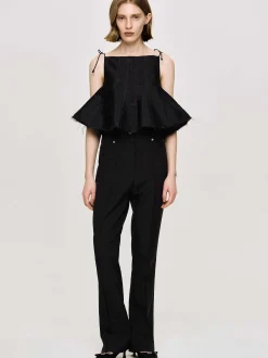 Women Source Unknown Clothing-Extra Cropped Camisole, Black