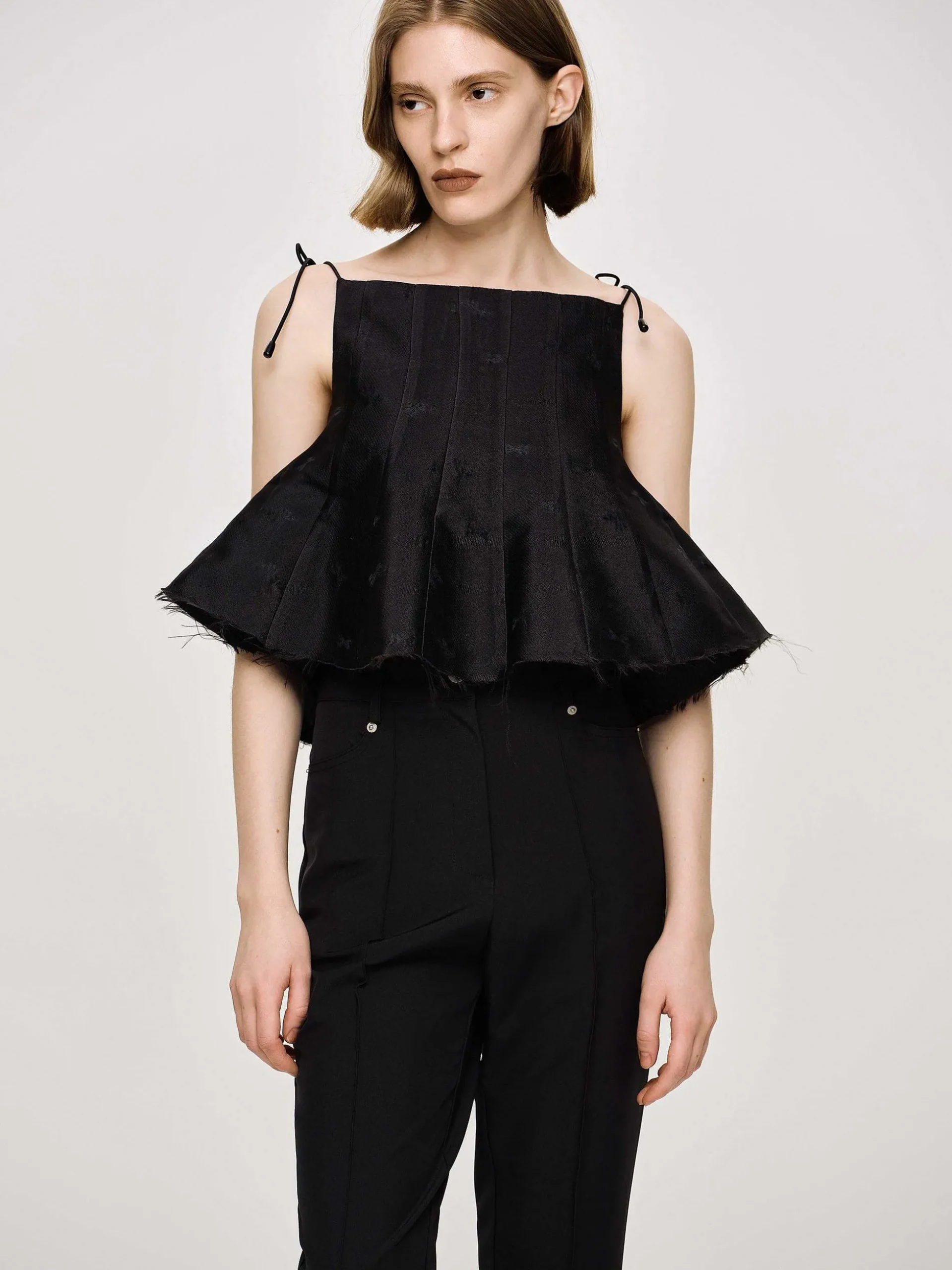 Women Source Unknown Clothing-Extra Cropped Camisole, Black