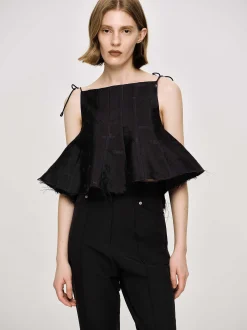 Women Source Unknown Clothing-Extra Cropped Camisole, Black
