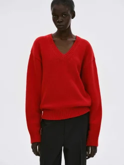 Women Source Unknown Clothing-Extra-Fine Wool Jumper, Red