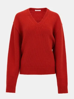 Women Source Unknown Clothing-Extra-Fine Wool Jumper, Red