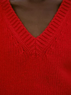 Women Source Unknown Clothing-Extra-Fine Wool Jumper, Red