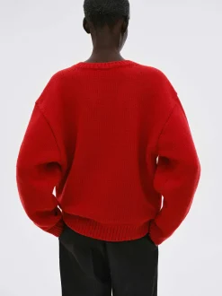 Women Source Unknown Clothing-Extra-Fine Wool Jumper, Red