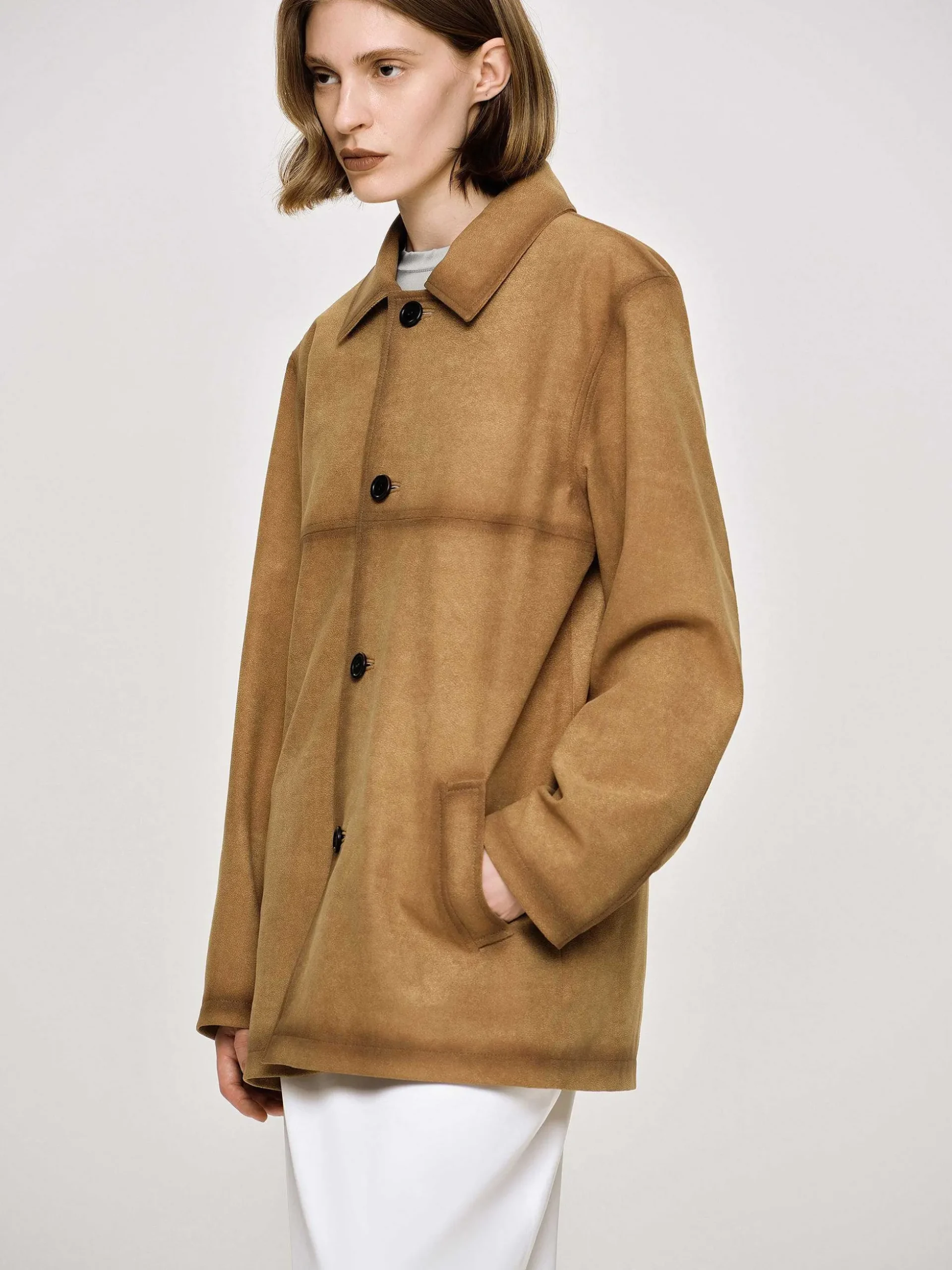 Women Source Unknown Accessories-Faded Sponge Jacket, Camel