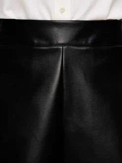 Women Source Unknown Accessories-Faux Leather Shorts, Black