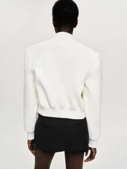 Women Source Unknown Clothing-Faux-Leather Bomber Jacket, White
