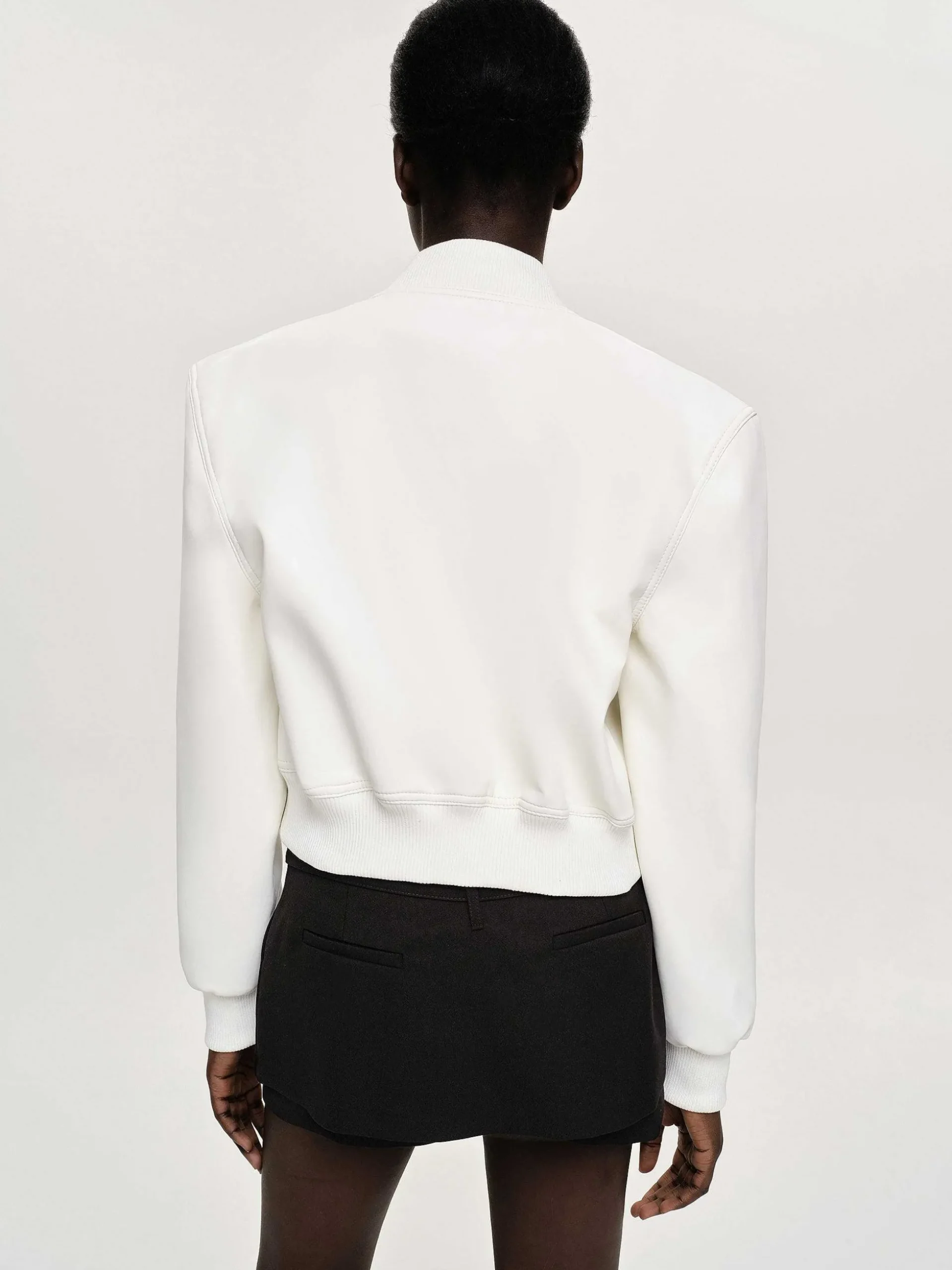 Women Source Unknown Outerwear-Faux-Leather Bomber Jacket, White