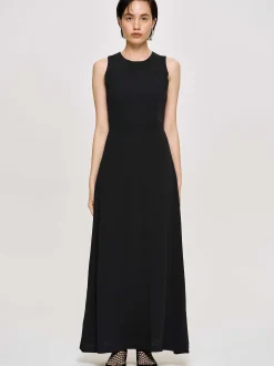 Women Source Unknown Clothing-Fitted Maxi Dress, Black