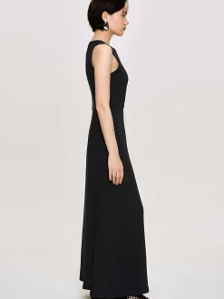 Women Source Unknown Clothing-Fitted Maxi Dress, Black