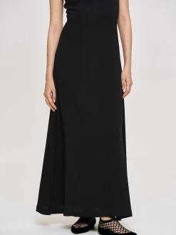 Women Source Unknown Clothing-Fitted Maxi Dress, Black