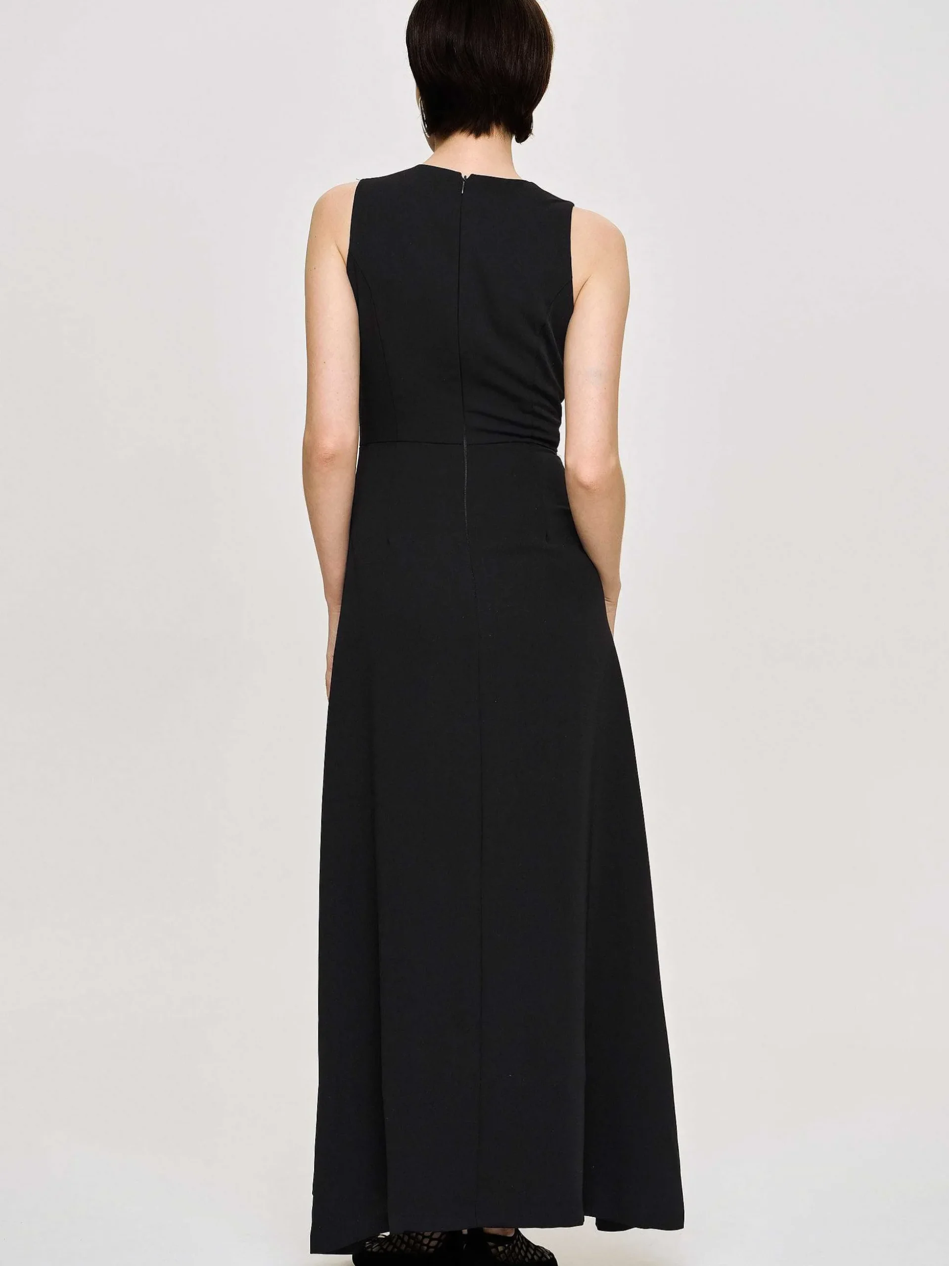 Women Source Unknown Clothing-Fitted Maxi Dress, Black