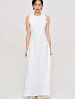 Women Source Unknown Clothing-Fitted Maxi Dress, White
