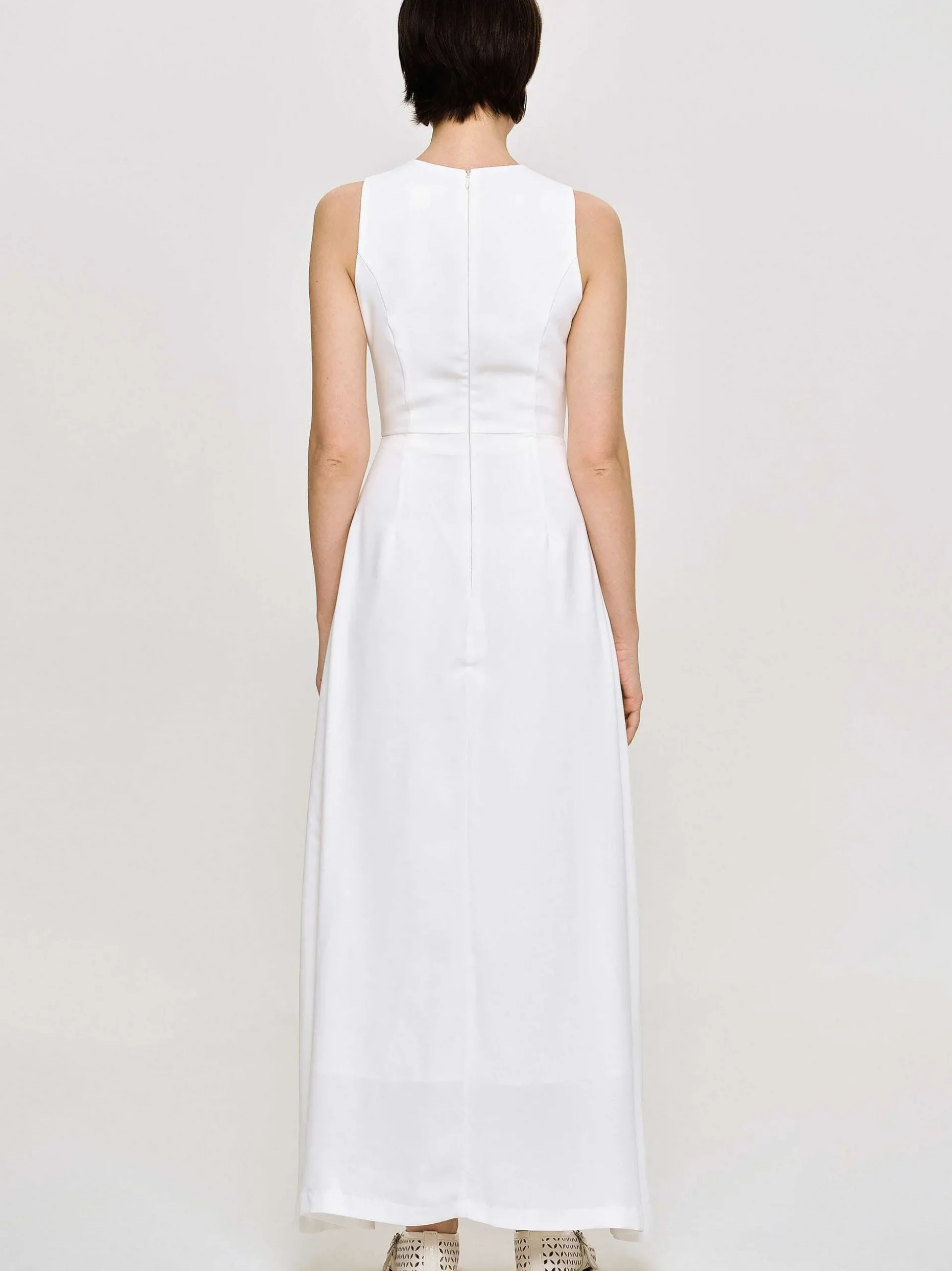 Women Source Unknown Dresses-Fitted Maxi Dress, White