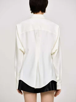 Women Source Unknown Accessories-Fitted Waist Shirt, Alabaster