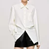 Women Source Unknown Accessories-Fitted Waist Shirt, Alabaster