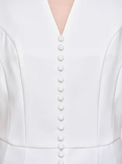 Women Source Unknown Clothing-Flared Button Vest, White