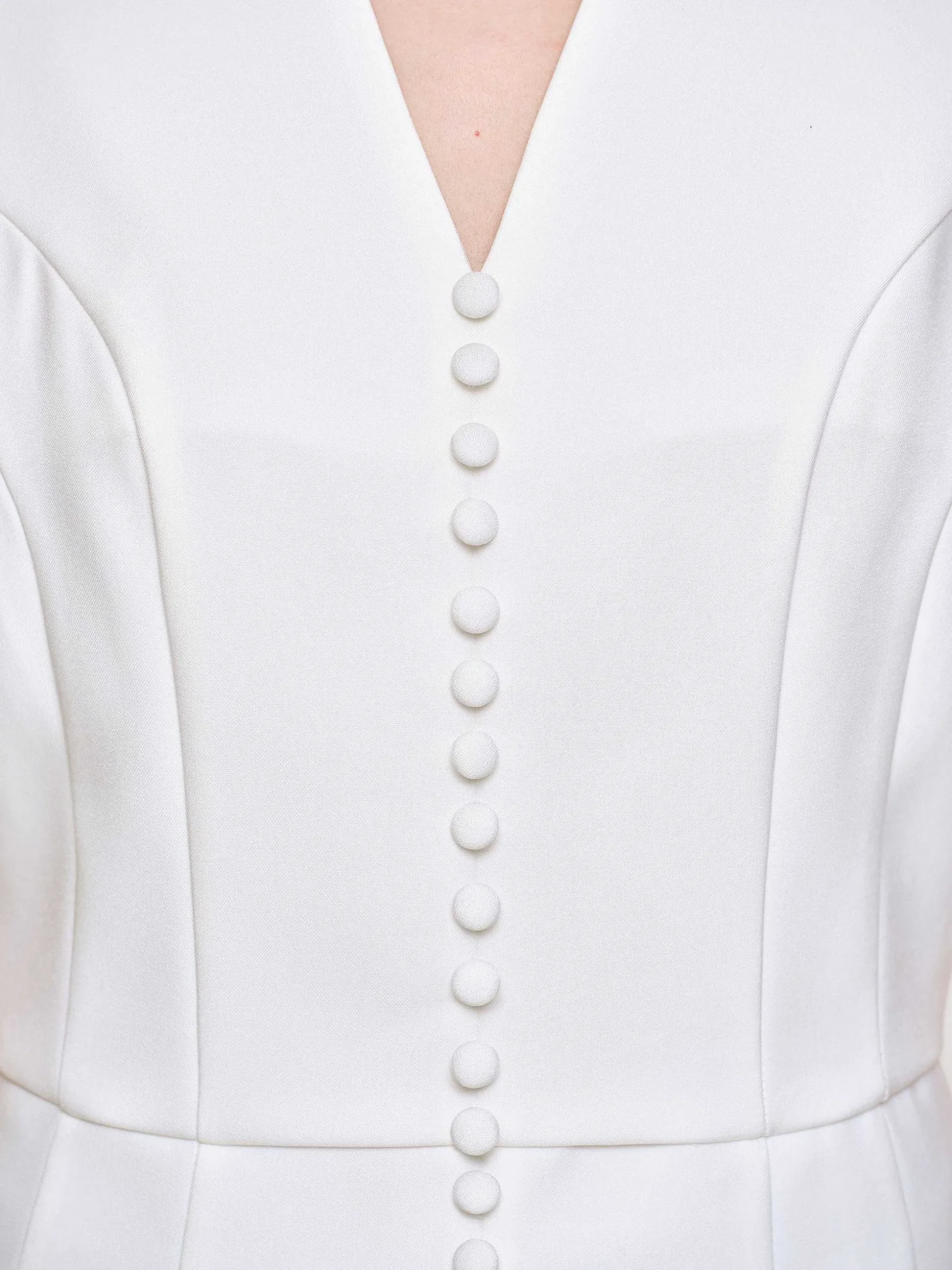 Women Source Unknown Clothing-Flared Button Vest, White