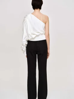 Women Source Unknown Clothing-Flared Long Leg Jeans, Black