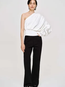 Women Source Unknown Clothing-Flared Long Leg Jeans, Black