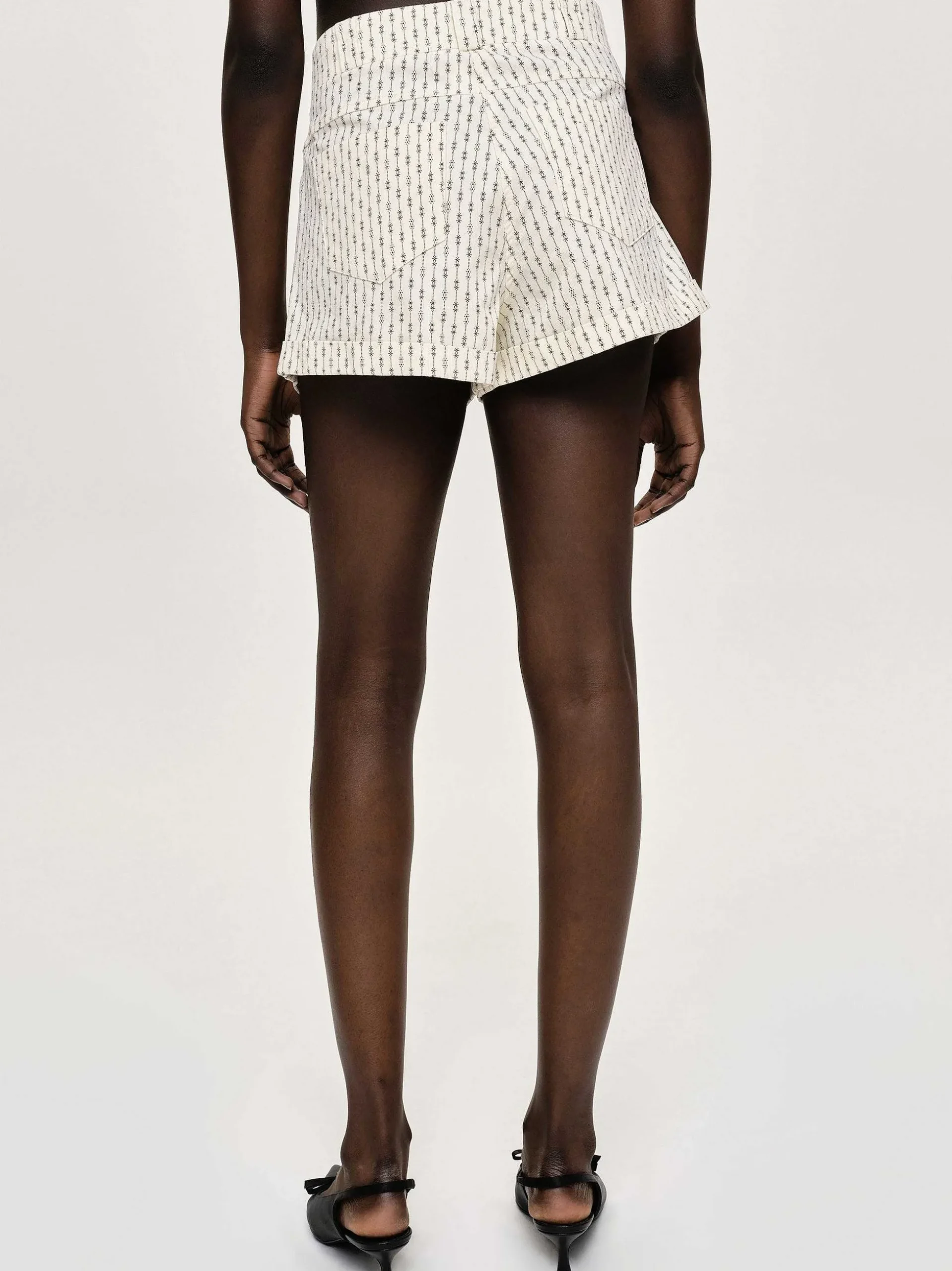Women Source Unknown Bottoms-Floral Micro Shorts, Ivory