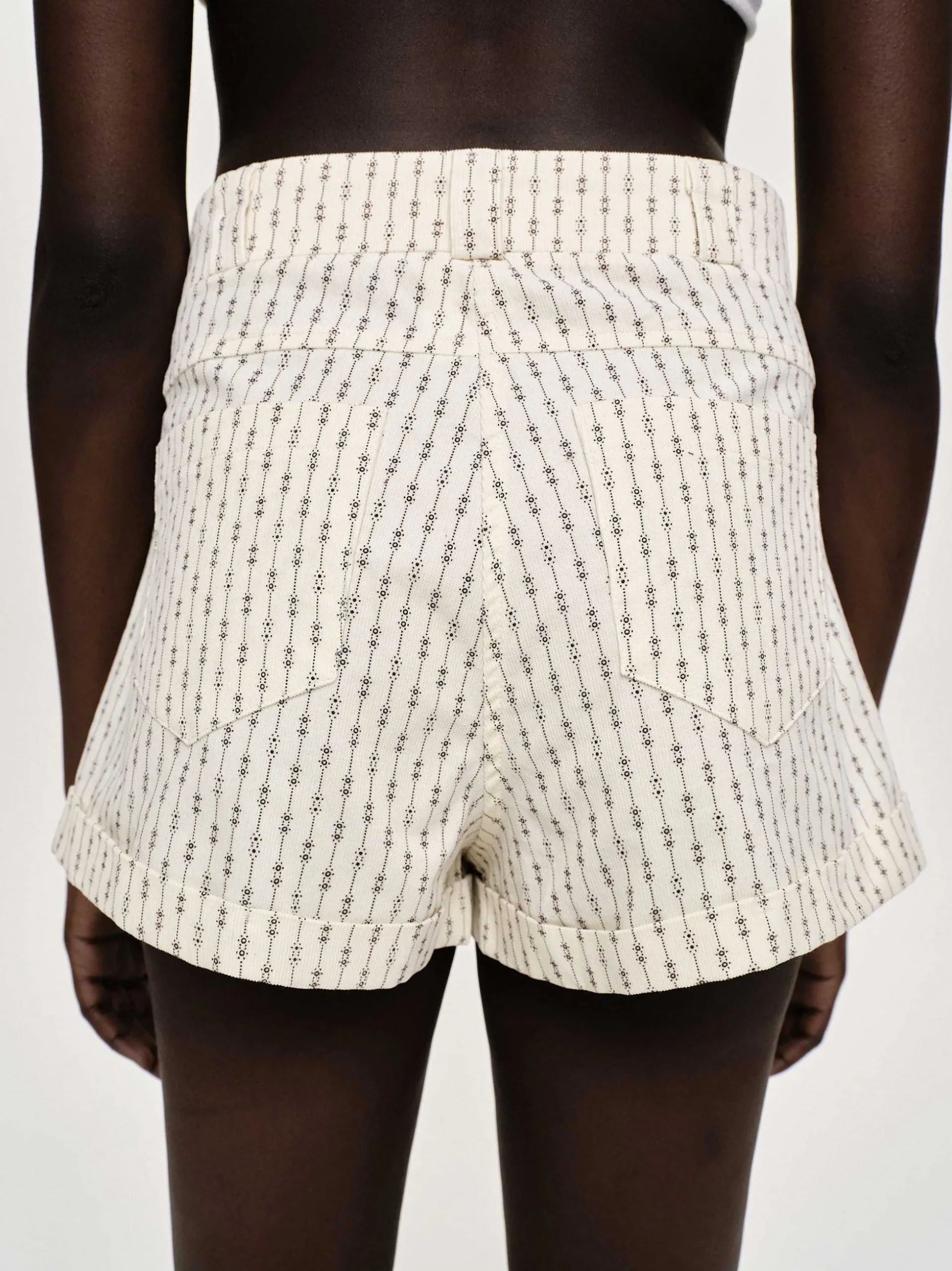 Women Source Unknown Bottoms-Floral Micro Shorts, Ivory