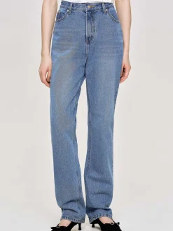 Women Source Unknown Clothing-Full-Length Slim Jeans, Medium Blue