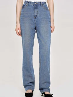 Women Source Unknown Clothing-Full-Length Slim Jeans, Medium Blue