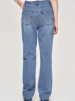 Women Source Unknown Denim-Full-Length Slim Jeans, Medium Blue