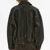 Women Source Unknown Accessories-Geva Faded Lambskin Bomber Jacket, Brown