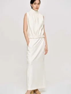 Women Source Unknown Bottoms-High Rise Fluid Skirt, Ivory