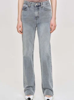 Women Source Unknown Denim-High-Rise Long Jeans, Ash Blue