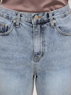 Women Source Unknown Denim-High-Rise Long Jeans, Ash Blue