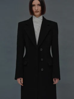 Women Source Unknown Outerwear-Holin Hourglass Coat, Black