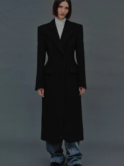 Women Source Unknown Outerwear-Holin Hourglass Coat, Black