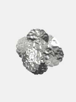 Women Source Unknown Accessories-Irregular Petal Earrings, Silver