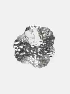 Women Source Unknown Accessories-Irregular Petal Earrings, Silver